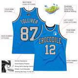 Custom Blue Gray-Black Authentic Throwback Basketball Jersey