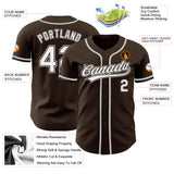 Custom Brown White-Gray Authentic Baseball Jersey