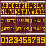 Custom Stitched Burgundy Gold-Black Football Pullover Sweatshirt Hoodie