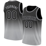 Custom Black Black-Gray Authentic Fade Fashion Basketball Jersey