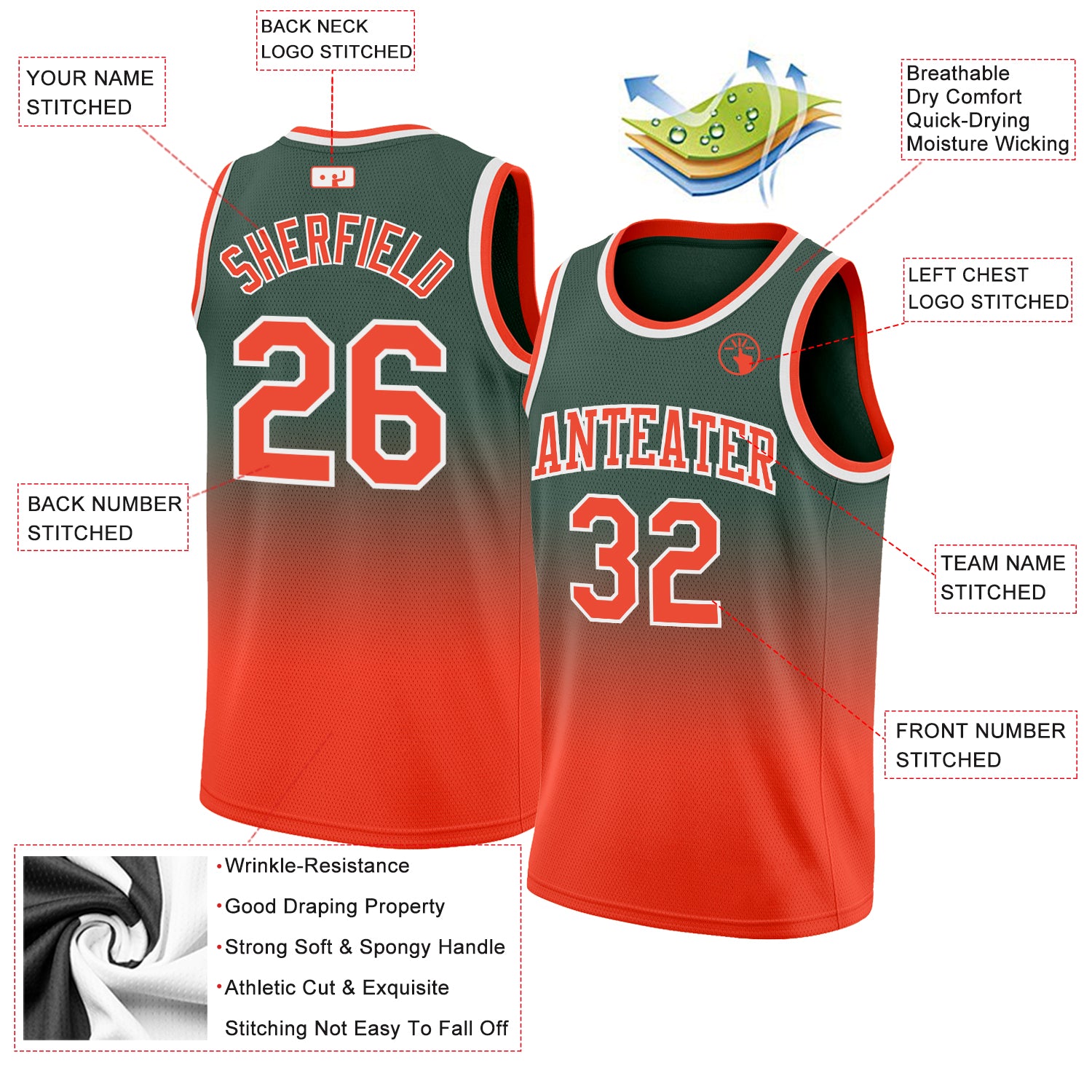 Custom Aqua Orange 3D Miami City Edition Fade Fashion Authentic Baseball  Jersey