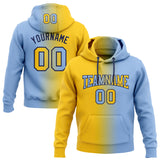 Custom Stitched Light Blue Yellow-Navy Gradient Fashion Sports Pullover Sweatshirt Hoodie