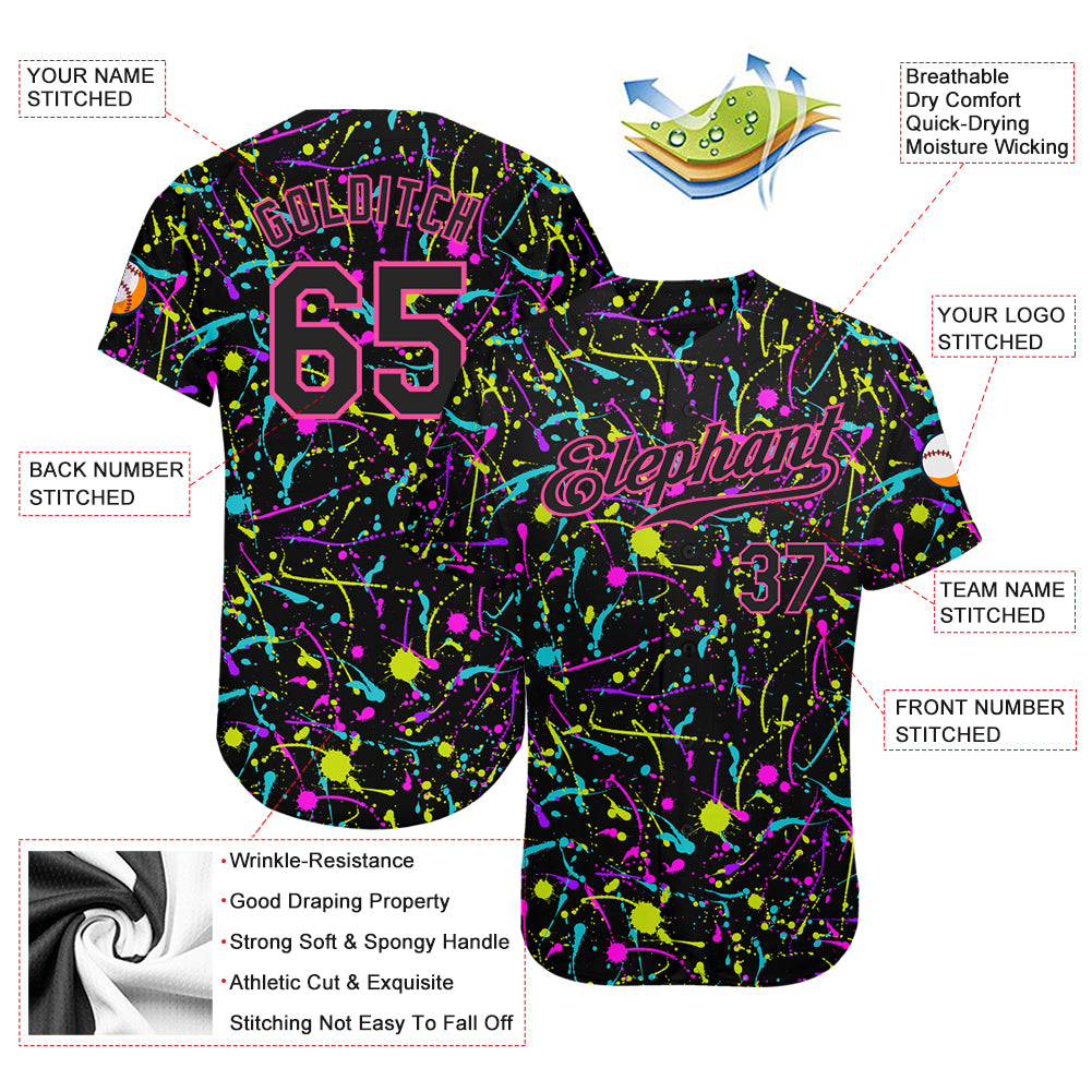 Custom Graffiti Pattern White-Neon Green 3D Authentic Baseball