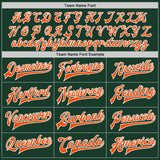 Custom Green Orange-White Bomber Full-Snap Varsity Letterman Jacket