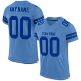 Custom Light Blue Royal Mesh Authentic Football Jersey