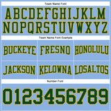 Custom Stitched Light Blue Green-Gold Football Pullover Sweatshirt Hoodie