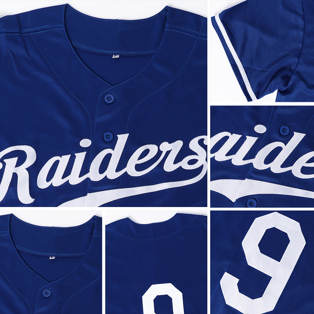 Custom White Royal Pinstripe Royal-Light Blue Authentic Raglan Sleeves  Baseball Jersey