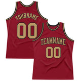 Custom Maroon Old Gold-Black Authentic Throwback Basketball Jersey