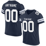 Custom Navy White Mesh Authentic Football Jersey