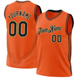 Custom Orange Black Cream-Old Gold Authentic Throwback Basketball Jersey