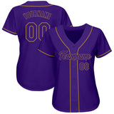 Custom Purple Purple-Old Gold Authentic Baseball Jersey