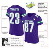 Custom Purple White-Kelly Green Mesh Authentic Football Jersey