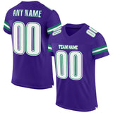 Custom Purple White-Kelly Green Mesh Authentic Football Jersey