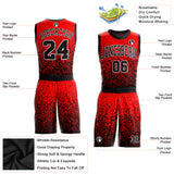 Custom Red Black-White Round Neck Sublimation Basketball Suit Jersey