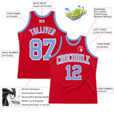 Custom Red Light Blue-White Authentic Throwback Basketball Jersey