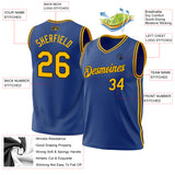 Custom Royal Gold-Black Authentic Throwback Basketball Jersey