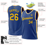 Custom Royal Gold-White Authentic Throwback Basketball Jersey