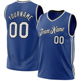 Custom Royal White-Black Authentic Throwback Basketball Jersey