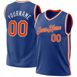 Custom Royal Orange-White Authentic Throwback Basketball Jersey