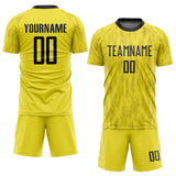 Custom Gold Black Sublimation Soccer Uniform Jersey