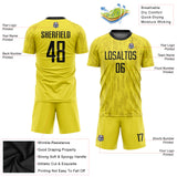 Custom Gold Black Sublimation Soccer Uniform Jersey