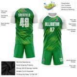 Custom Neon Green White-Kelly Green Sublimation Soccer Uniform Jersey