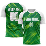 Custom Neon Green White-Kelly Green Sublimation Soccer Uniform Jersey