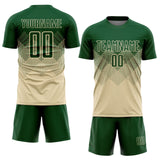 Custom Cream Green Sublimation Soccer Uniform Jersey