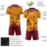 Custom Gold Crimson Sublimation Soccer Uniform Jersey