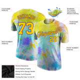 Custom Tie Dye Gold-Purple 3D Performance T-Shirt