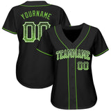 Custom Black Neon Green-White Authentic Drift Fashion Baseball Jersey