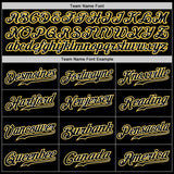 Custom Black Black-Gold Authentic Baseball Jersey