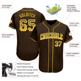 Custom Brown Gold-White Authentic Drift Fashion Baseball Jersey