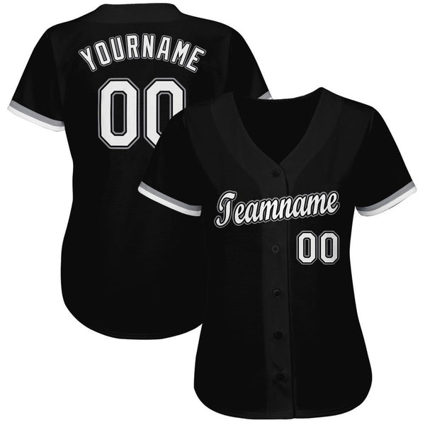 Custom Black White-Gray Baseball Jersey – FiitgShop