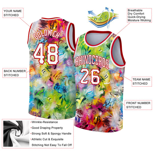 Custom Graffiti Pattern Basketball Jerseys | Game Uniforms | Team ...