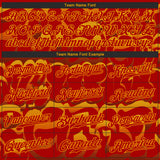 Custom Graffiti Pattern Red-Gold 3D Authentic Baseball Jersey