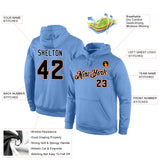 Custom Stitched Light Blue Black-Orange Sports Pullover Sweatshirt Hoodie