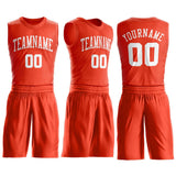 Custom Orange White Round Neck Suit Basketball Jersey