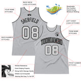 Custom Gray Gray-Black Authentic Throwback Basketball Jersey