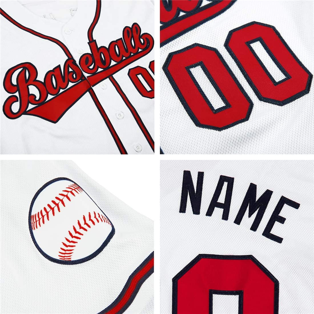 Custom Navy Red-White Authentic Baseball Jersey Discount