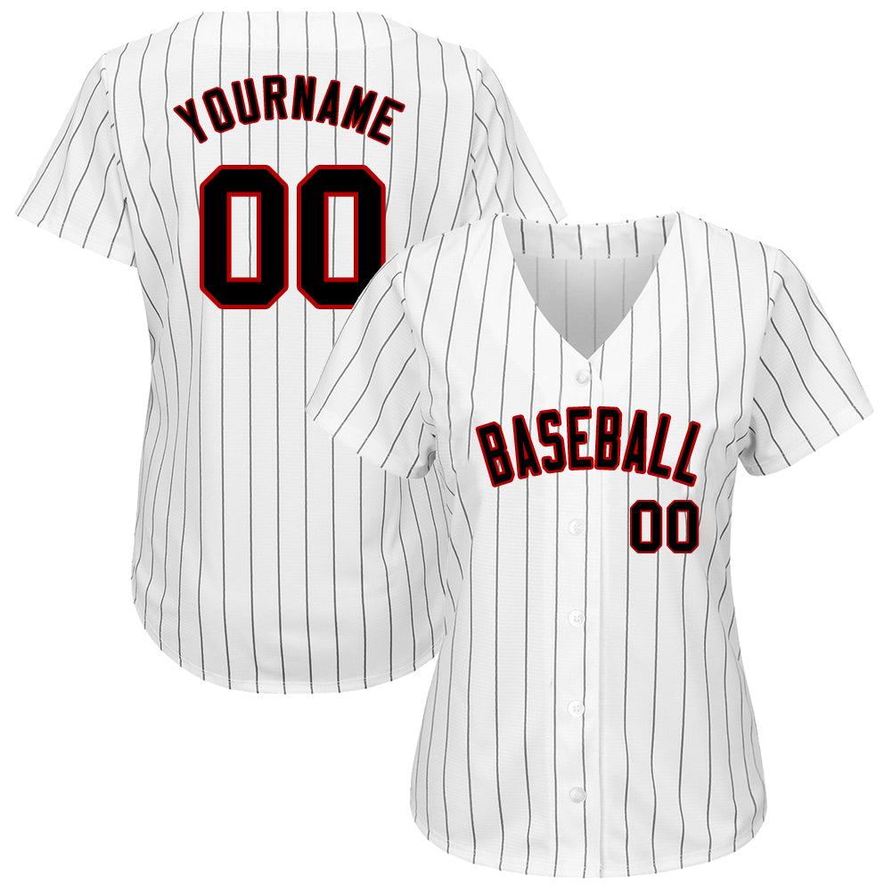 Creat Baseball Authentic White Black Strip Red Black Jersey – FiitgCustom