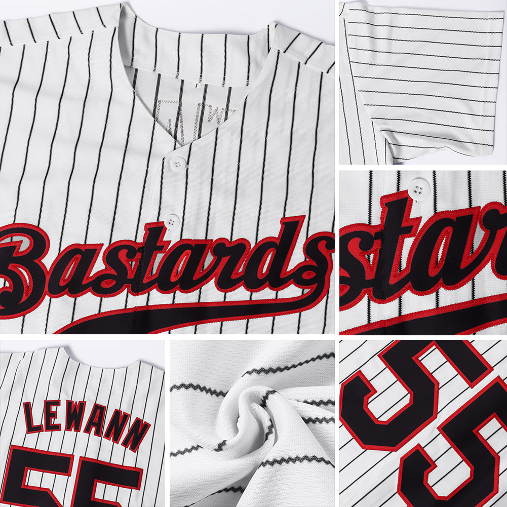 Creat Baseball Authentic White Black Strip Red American Flag Fashion Black  Jersey – FiitgCustom